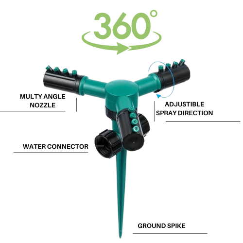 Irrigatore automatico a 360 gradi per installazione a terra (possibile connessione in serie)