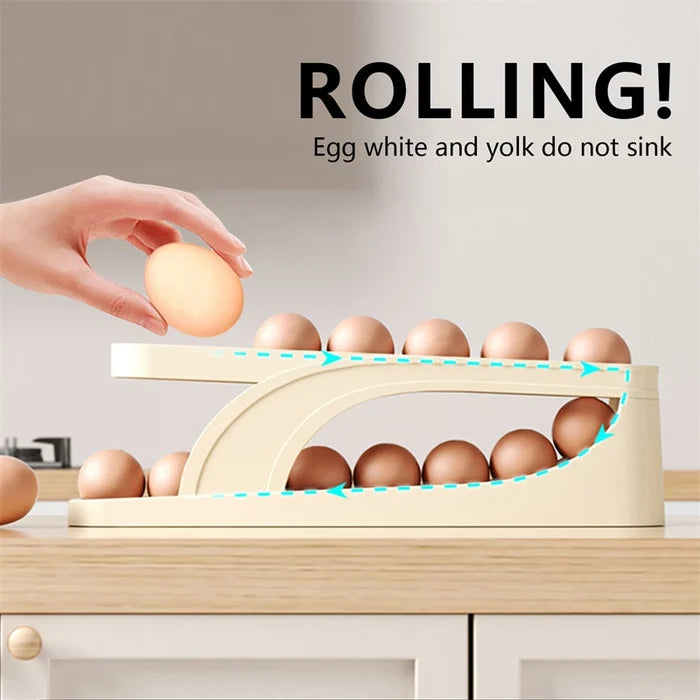 🔥🔥 [30% OFF] Contenitore doppio strato con rotolamento automatico delle uova