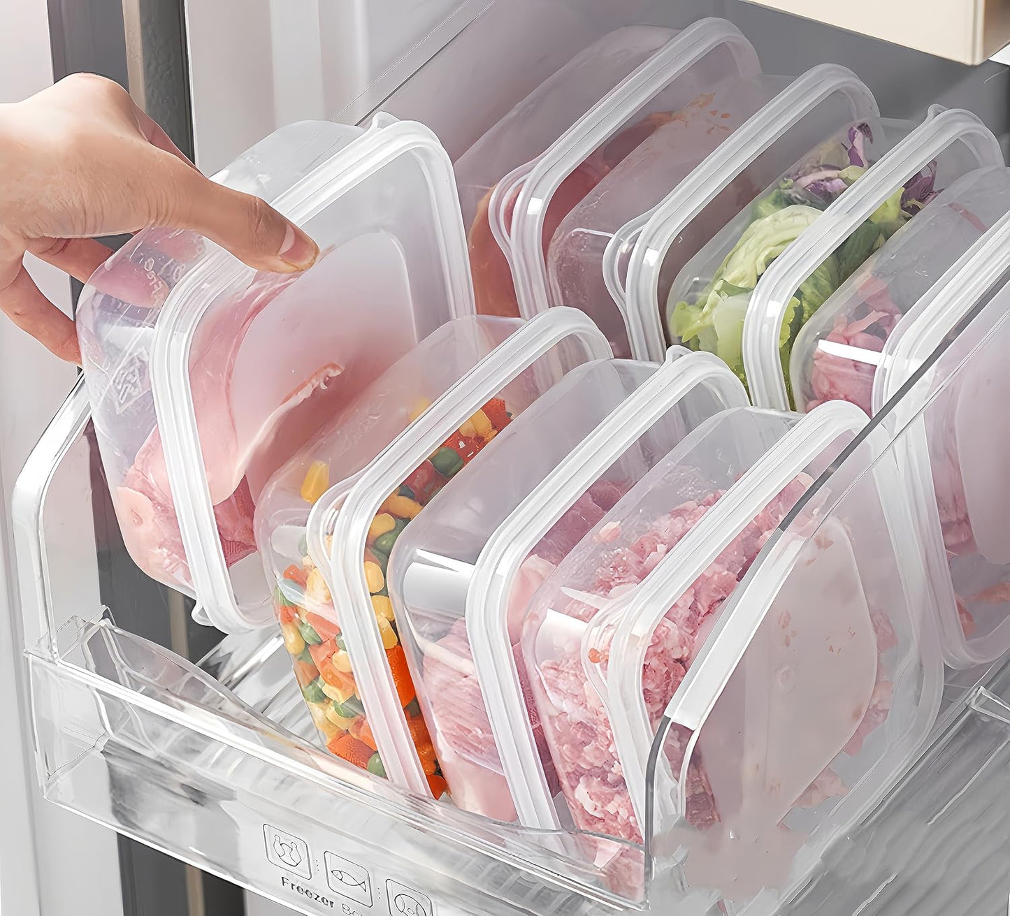 Scatola conservante antibatterica, Classificazione alimenti nel frigorifero (set di 4)